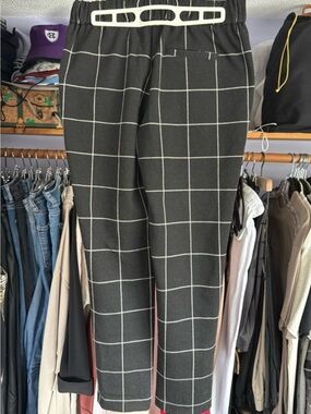 Jules & Leopold Black White Windowpane Plaid Pull-On Ankle Pants Women’s (Small)